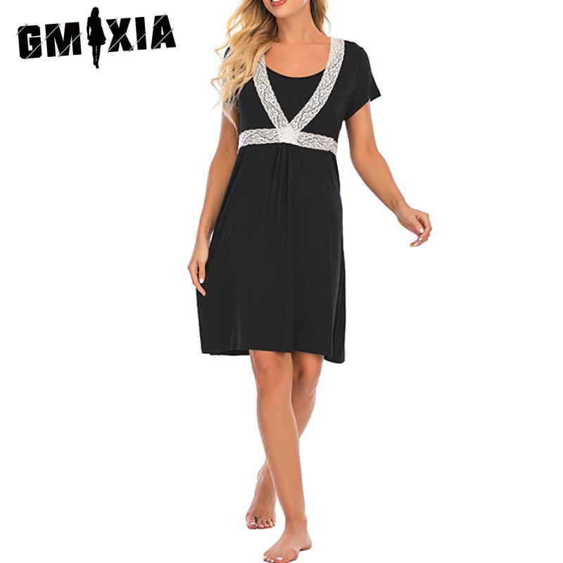 GMXIA Umstandsmode Stillen Spitze Loungewear Nachthemd Lässig Komfort Loungewear