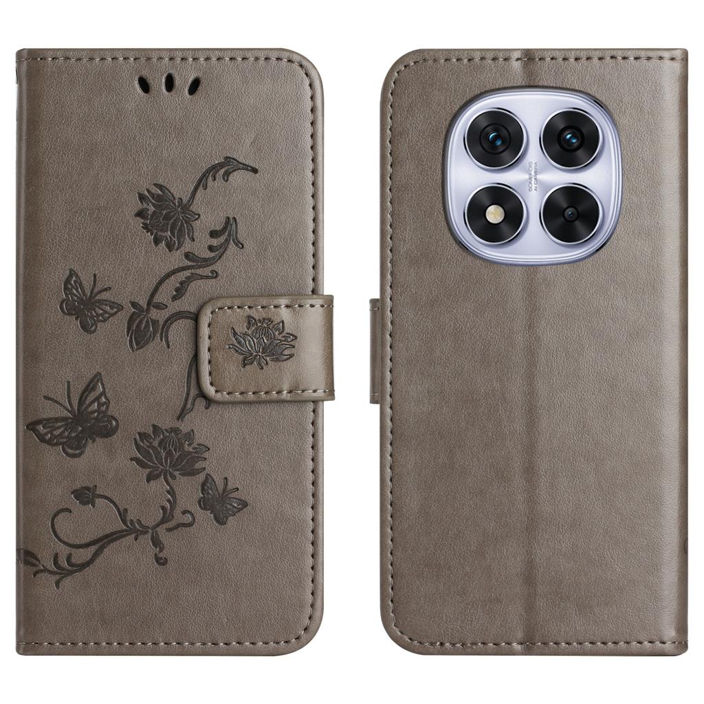 For Xiaomi Redmi Note 15 Pro 5G (Global) Case Wallet Stand Imprinted Butterfly Flower PU Leather Phone Cover