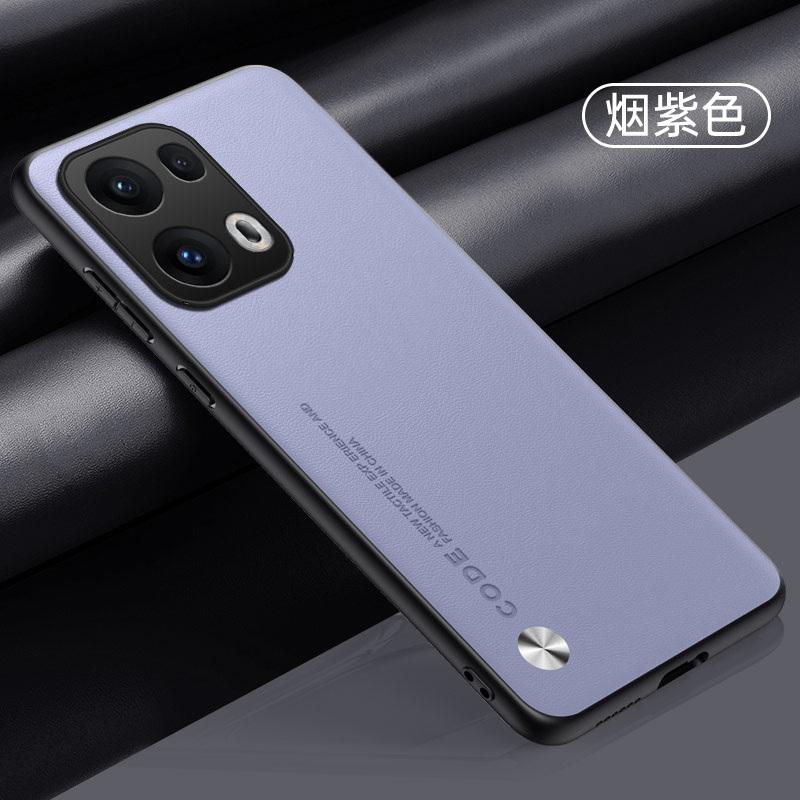 Luxury Vegan PU Leather Business Back Case for Oppo Reno 13 Pro / Reno 13 F Matte Soft Silicone Phone Shell Protection Bumper