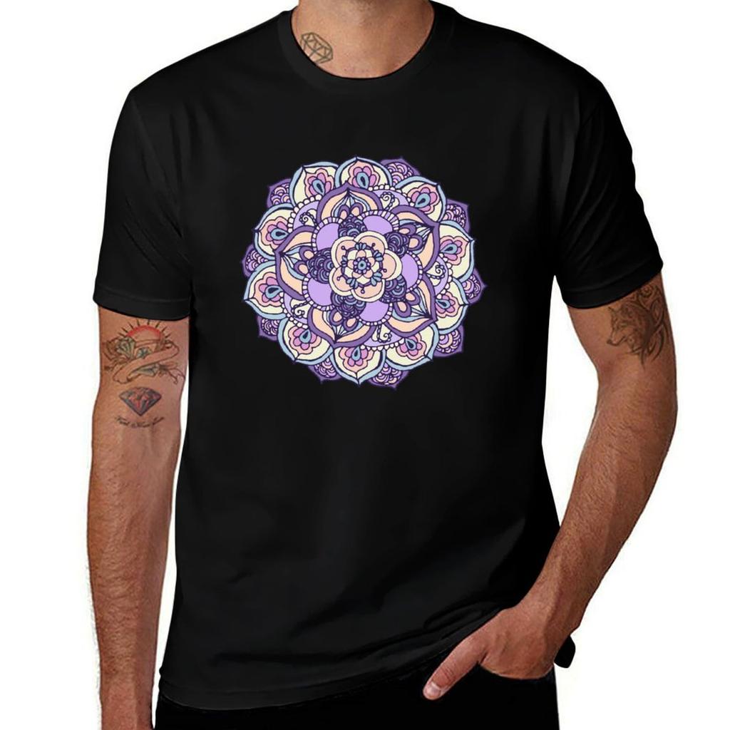 Aqua Pink And Purple Doodled Pattern Tshirt Outdoor Sports Lightweight Tee