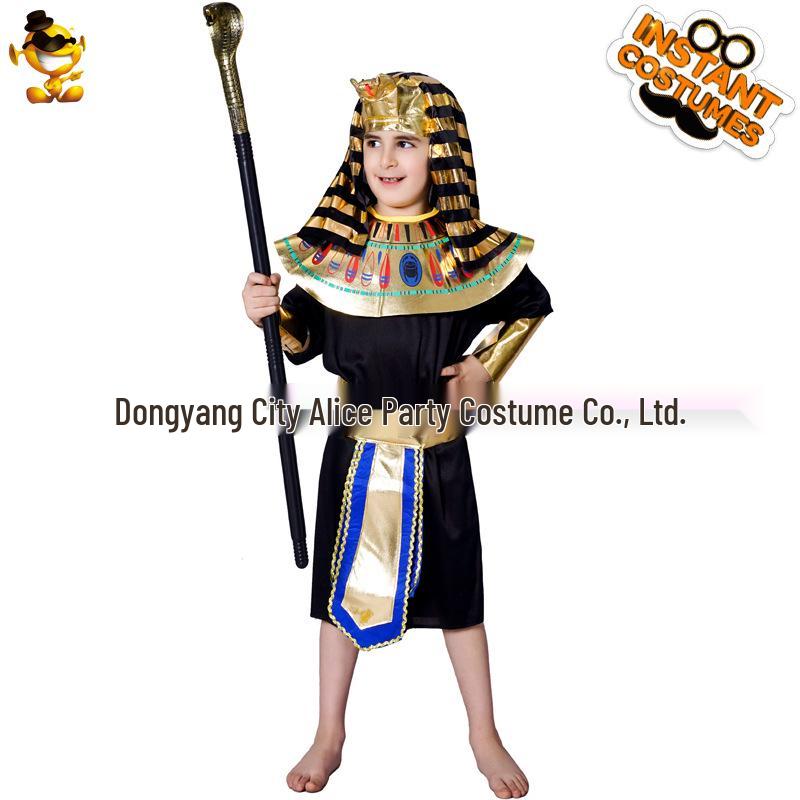 Egyptian Pharaoh Children's Halloween Costume - King Prince Robe for Role-Playing & Performances