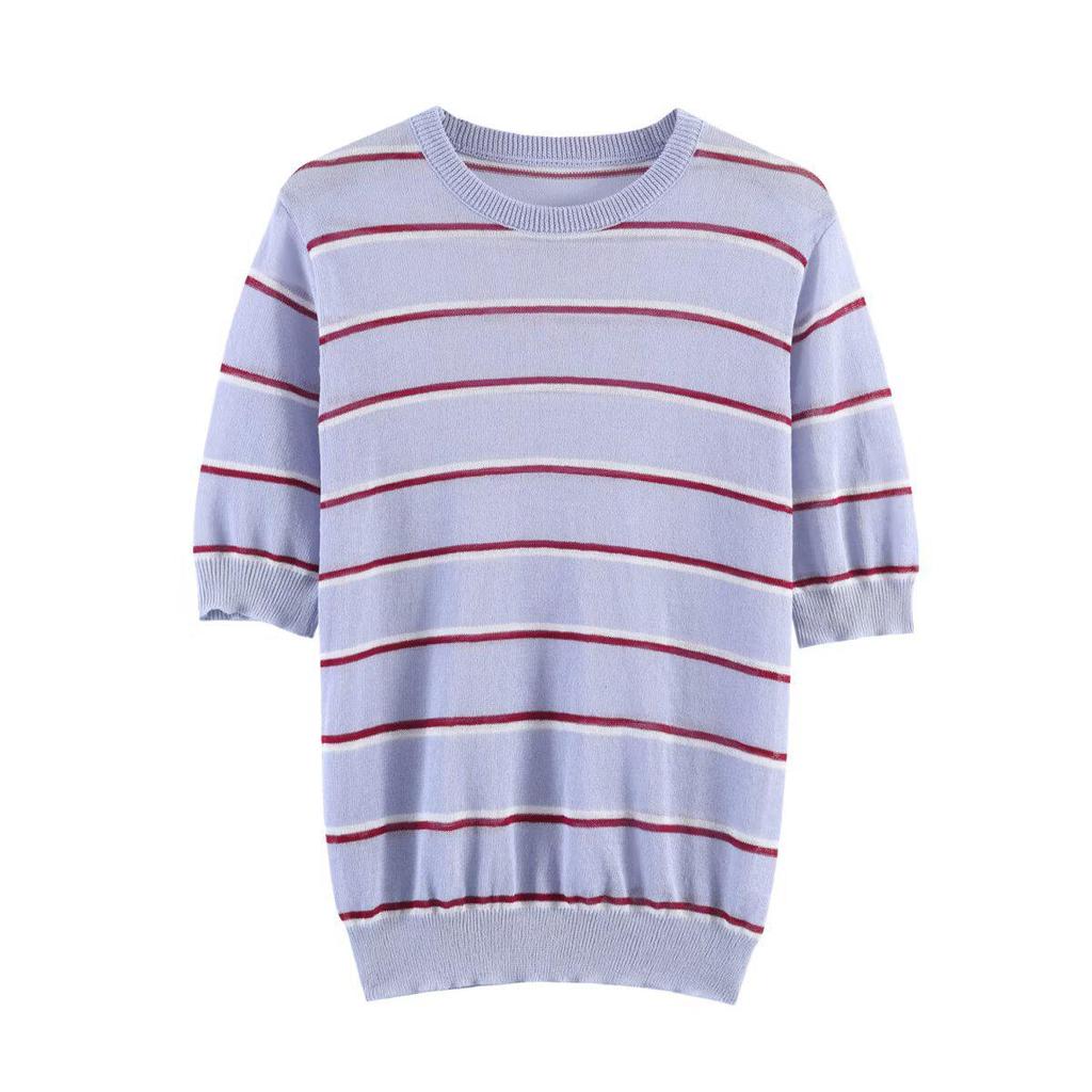 European Style Women's Striped Short-Sleeved Top - Spring 2026 Edition