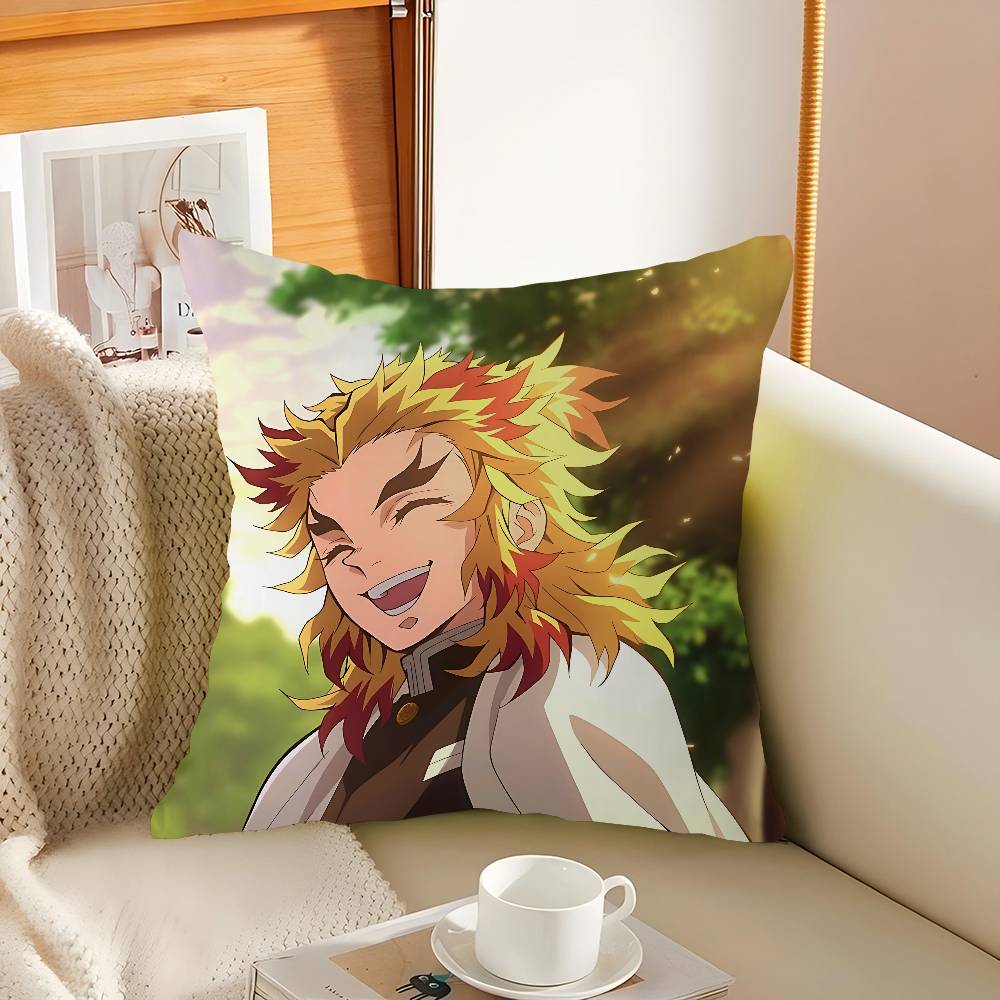 Characters Kyoujurous Rengoku Pillowcase Toon Gift Cushion Cover Bedroom Home Sofa Chair Seat Decor Pillow Case