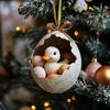 Christmas Ornament Acrylic Animal Egg Tree Pendant 2D Chicken Duck Turtle Eggshell Farm Decorations Holiday Gift for Family Friends