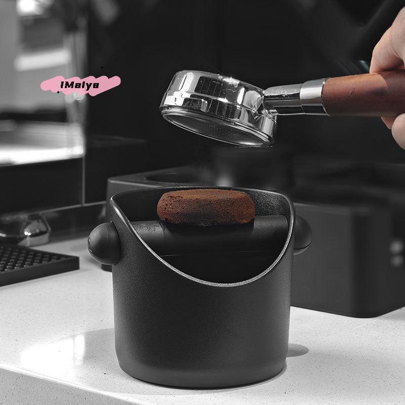 Shock-Absorbent Espresso Coffee Knock Box Anti-Slip Dump Bin with Removable Knock Bar for Coffee Grounds Waste Bin