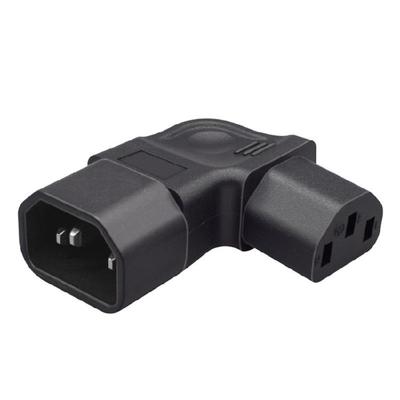 IEC320 C14 To C13 Power Adapter With Side Bend, Male To Female Connector For Electronic Accessories