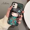 Kawaii Kokeshi Phone Case for iPhone 11 12 13 14 Pro Max Mini X XR XS SE 2020 SE 6S 7 8 Plus Samsung Galaxy S21 S22 Cover Shell