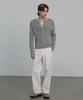 DECOROSO Mix Ribbed Round Cardigan [Gray]