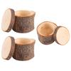 3 Stück Set Holzringbox DIY Rustikaler Eheringhalter Träger Behälter Etui für Valentinstag Jubiläum