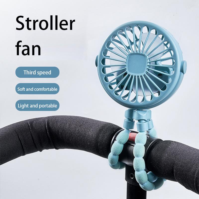 

Small Fan 3 Gears Adjustable Portable Octopus Deformable 360° Shaking Head Folding Handheld Fan Outdoor USB Charging Desktop Fan