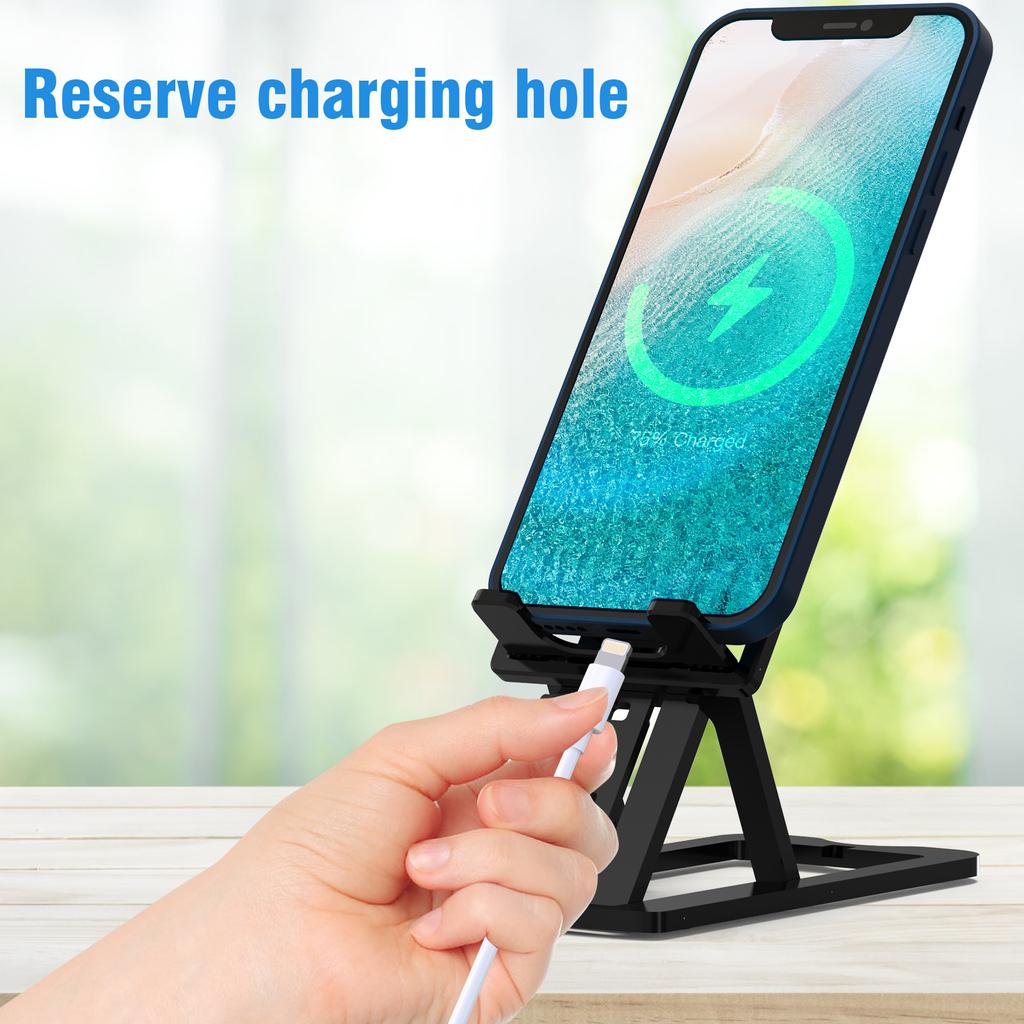Adjustable Phone Stand Desktop Phone Holder Dock with Non-Slip Pad Compatible Smartphones and Tablets