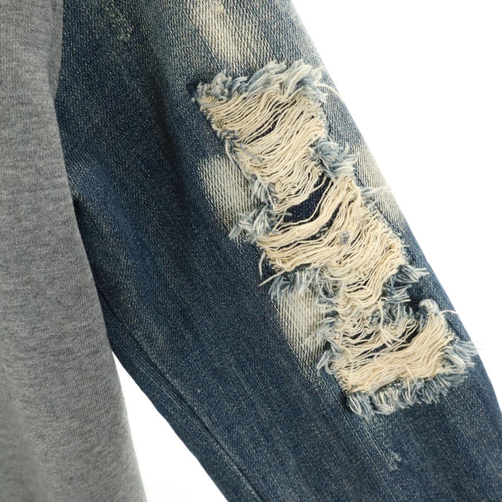 DIESEL Long sleeve Denim switch Zip hoodie S gray Women Used