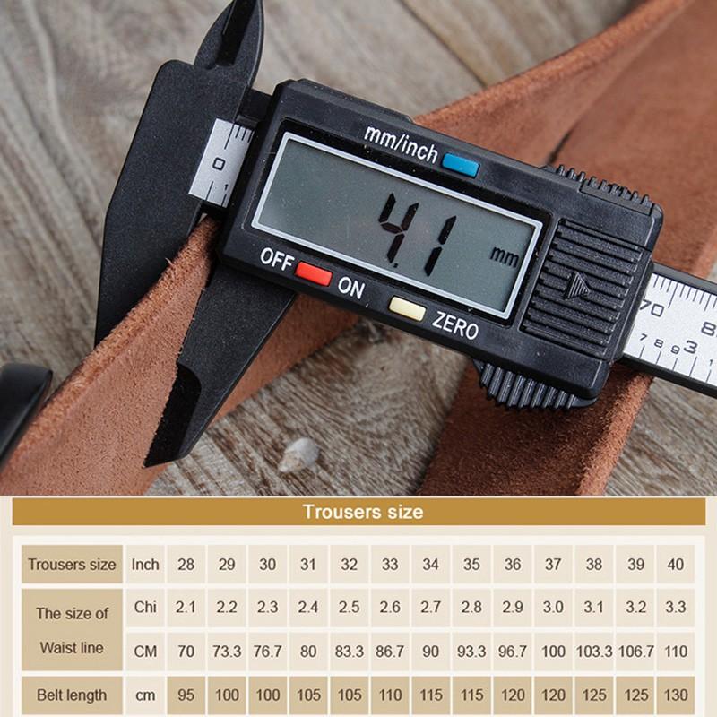 2025 Herren Rindsleder Gürtel Kaffee Schwarz Freizeitgürtel mit Metallschnalle Vintage Westernstil für tägliche Business-Outfits