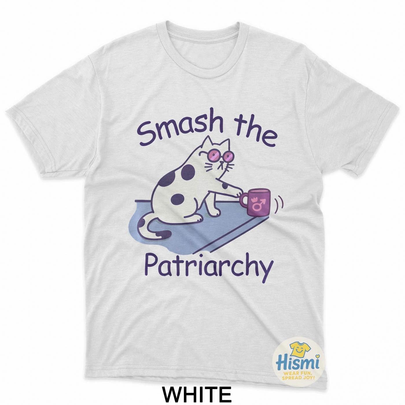 

Feminist Empowered Woman Funny Cat Smash The Patriarchy T-Shirt M
