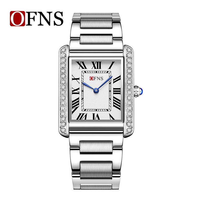 Montre à Quartz pour Femme Sanda, Petit Cadran, Chiffres Romains, Mode Étanche Rectangulaire, Design Couple.