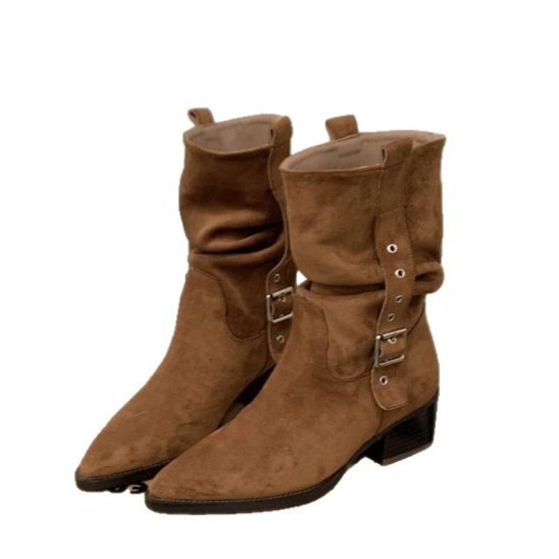 Belt Buckle Spice Girls Pants Boots Short Boots Women's Autumn New Niche Design Short Boots