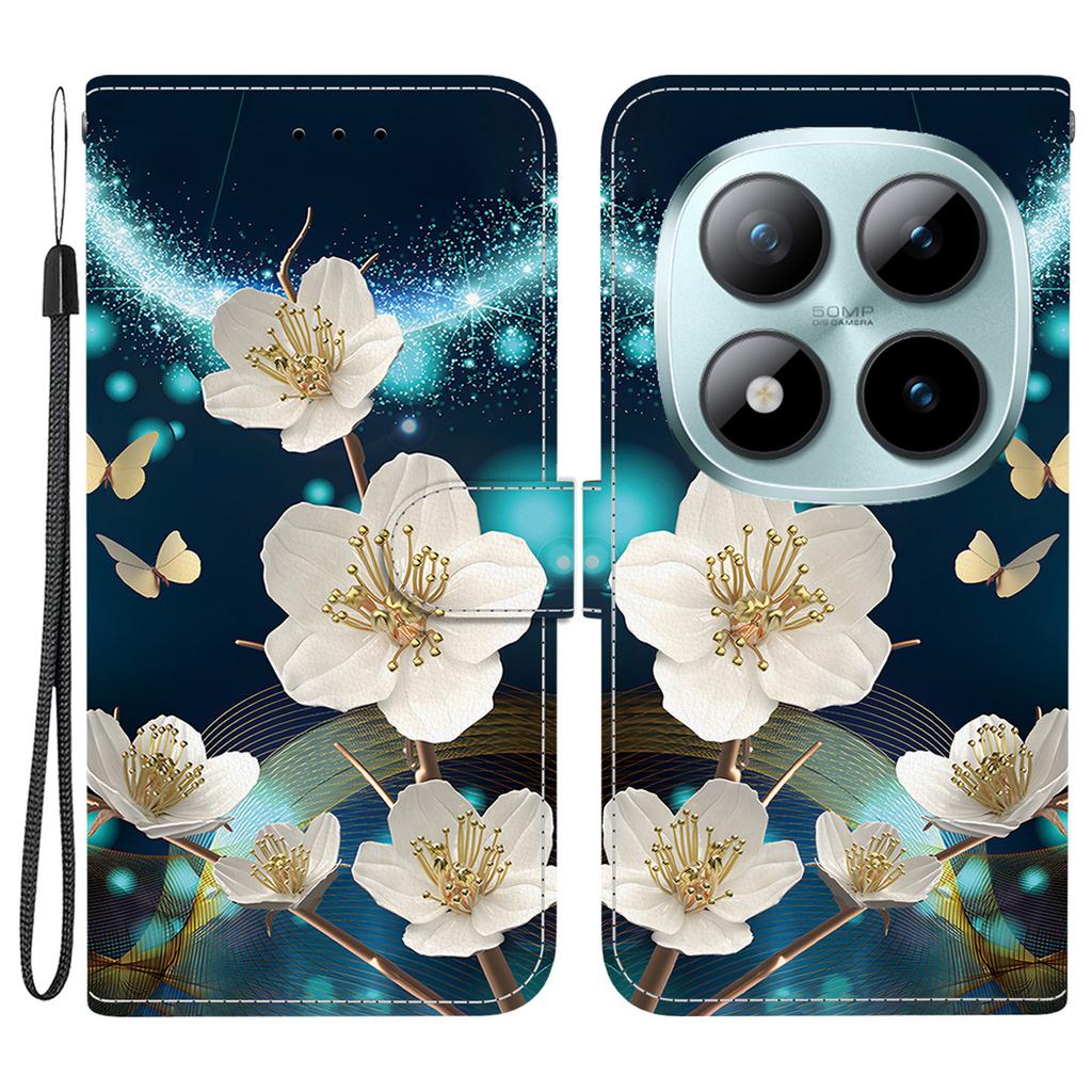 For Xiaomi Poco M8 Pro 5G/Redmi Note 15 Pro+ 5G (Global) Case Pattern Printing Leather Flip Wallet Phone Cover with Lanyard