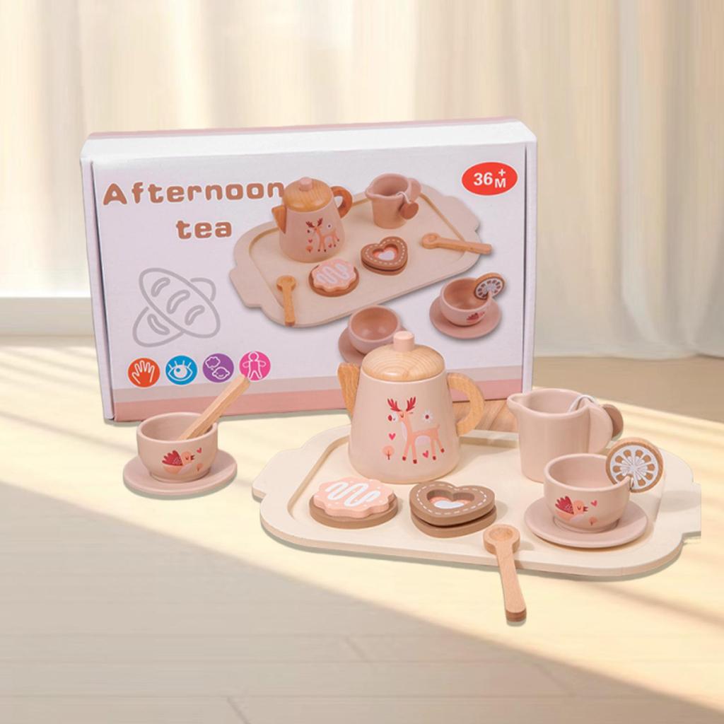 Children's Wooden Tea Set: Interactive Role Play & Cognitive Development Toy