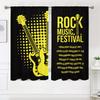 2 Pieces, Rock Music Party Bass Guitar Curtains - Semi Blackout - Suitable for Living Room, Bedroom, Kitchen, Home Decoration