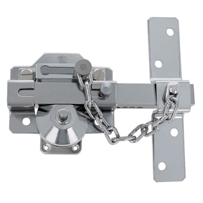 Verrou de sécurité - Modèle 1C - 88 x 153 mm - Acier - Chromé brillant