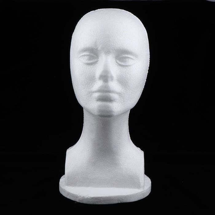 Tête de mannequin en mousse - Styromousse - Mixte - Pour stand - Mannequin féminin