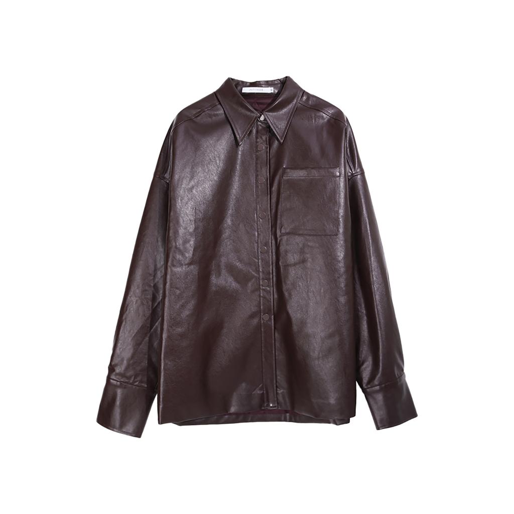 Women's Retro Pu Leather Cotton Coat with Autumn and Cold Season Style Style