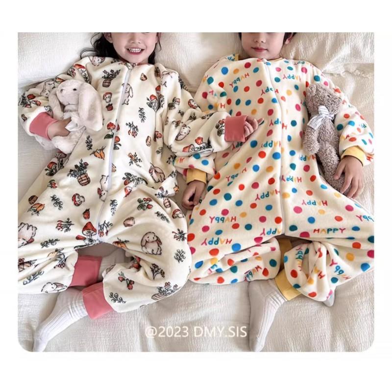 Baby Flannel Sleep Sack Thick Warm Split Leg Wearable Blanket Toddler Infant Kids