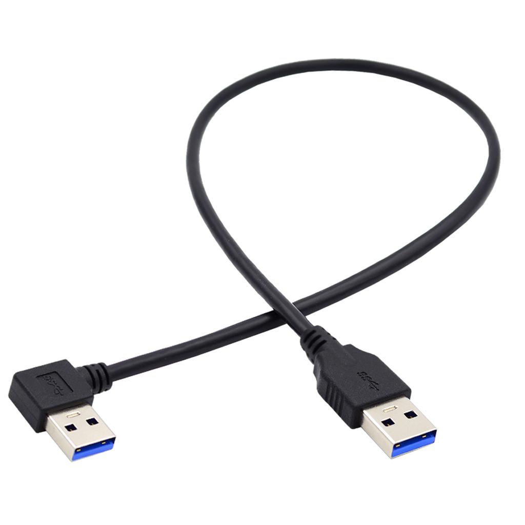 U3-069-LE 90 Degree Angled USB 3.0 Type-A Male To Straight 3.0 Type-A Male Cable 40cm 5Gbps Data Cord