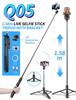 Aluminum Alloy Bluetooth Anti-Shake Retractable Selfie Stick & Tripod for Live Broadcast.