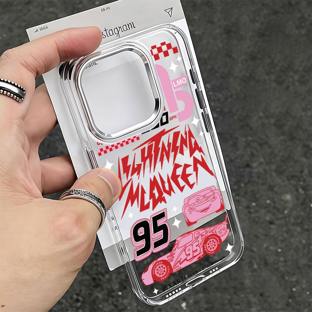

Cars L-Lightning M-McQueen Phone Case For iPhone 17 16e 16 15 14 13 12 11 mini Pro Max X XR Air Plus Transparent Soft Cover iPhone 16