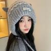 2025 New Retro Jacquard Cat Ears Knitted Hat Women's Winter Velvet Cold-proof Ear Protection Cute Warm Wool Hat