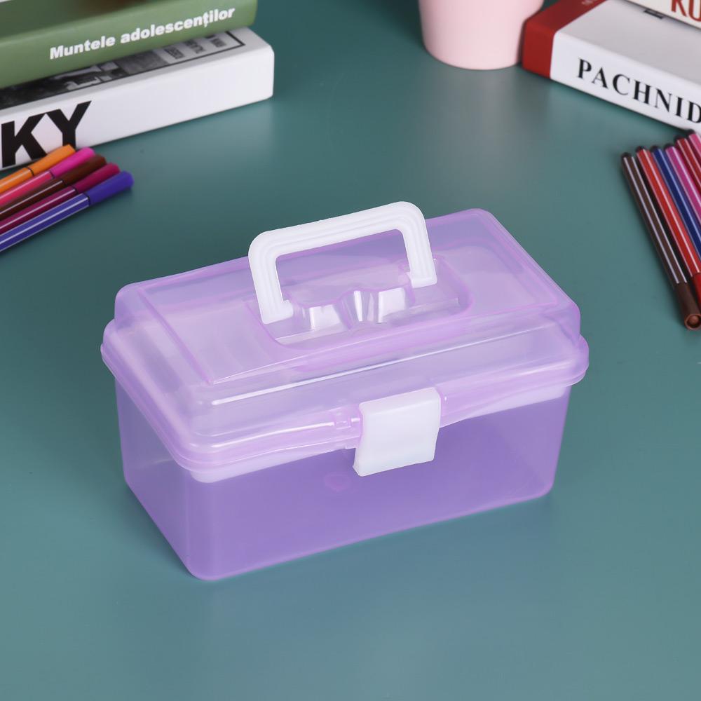 Clear Plastic Art Storage Box Watercolor Oil Painting Supplies Multipurpose Case Portable for Artists Students