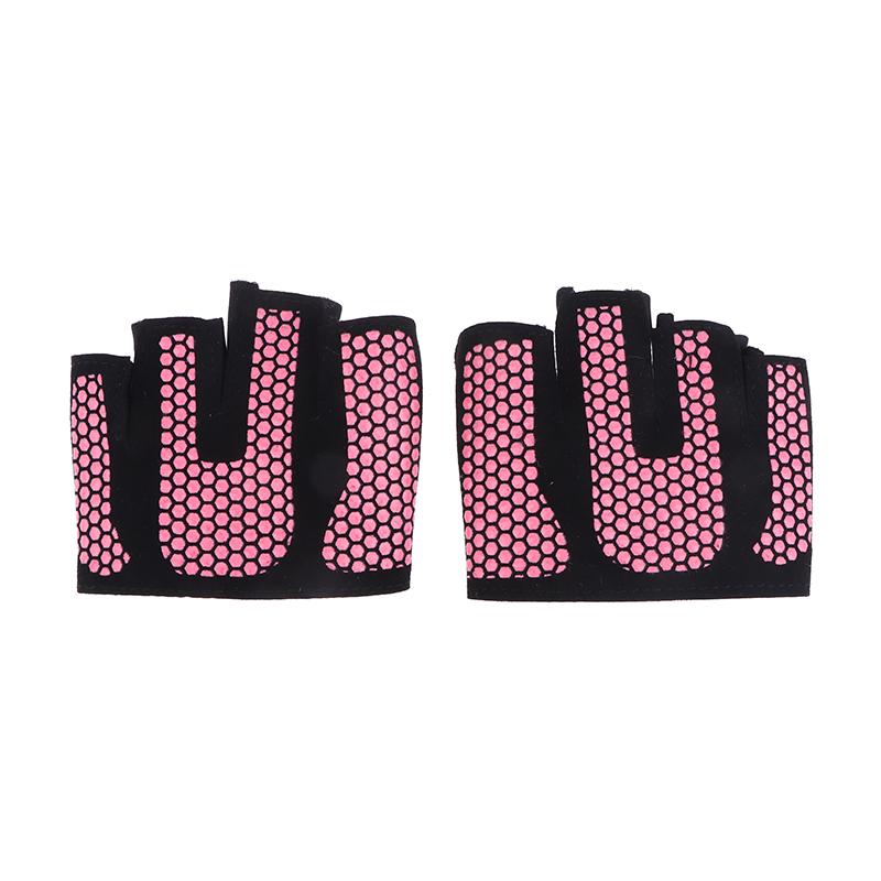 Gym Fitness Four-Finger Half Finger Gloves Silicone Workout Glove Pull Up Power Weight Lifting Grips Hand Plam Protector