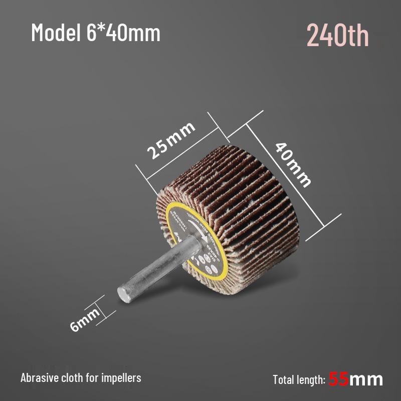 Enhanced 6mm Shank Flap Wheel for Rust Removal - Sandpaper Sand Cloth Grinding and Polishing.