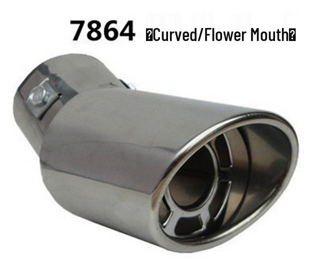 Stainless Steel Car Muffler Tailpipe - Universal Fit, Bent Design