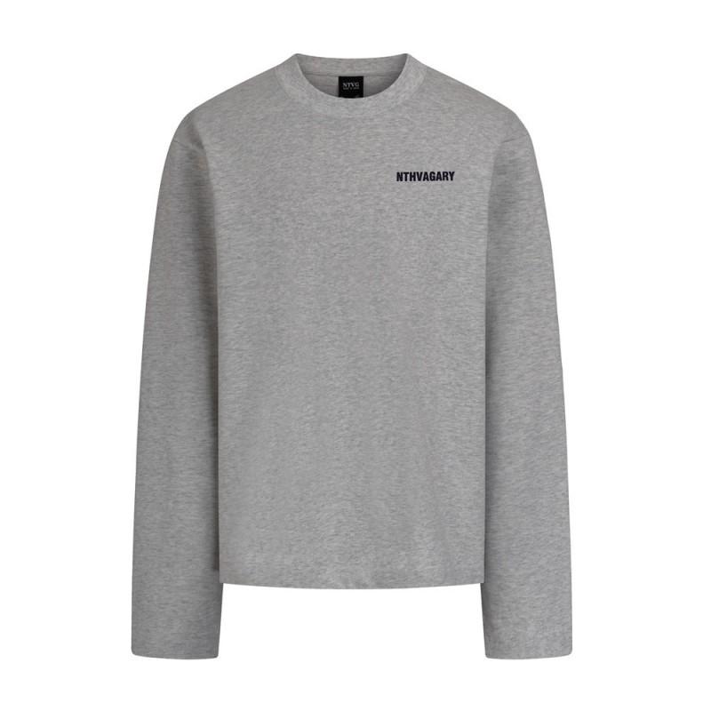 Herren Langarm T-Shirt Grafischer Buchstabenaufdruck Baumwolle Lässig Streetwear Rundhalsausschnitt Lockerer Schnitt 320g Schwergewicht