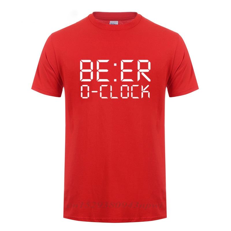 BEER OCLOCK Drinking Party Joke TShirt Funny Birthday Gift For Men Dad Father Papa Husband O Neck Cotton Short Sleeve T Shirt S