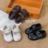Spring 2026 Kids' Korean Double Strap Soft Sole Leather Shoes