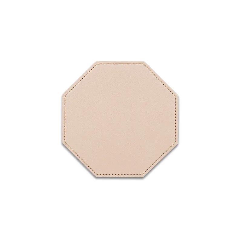 5 Stuks PU Leer Onderzetters 11cm Waterdicht Hittebestendig Anti-aanbak Placemat Voor Thee Koffiekop Bar Tafelblad Huisdecoratie 11x11cm -5PCS&Needs Logo(free)