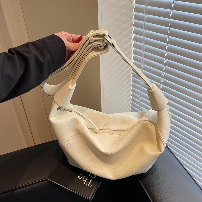 

Pleated Shoulder Bag Women s Dumpling Bag срібний