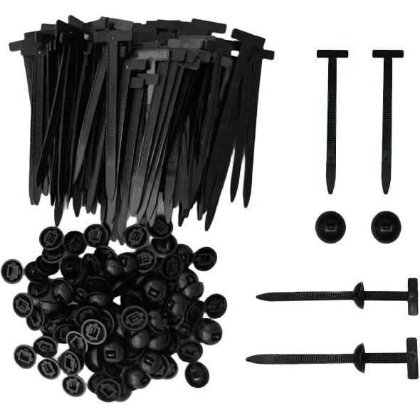100Pcs Automotive Nylon Cable Tie Fastener Kit – Universal Car Zip Tie Buckle Clips for Bumper, Fender, Door Panel, Trim & Engine Splash Shield 0