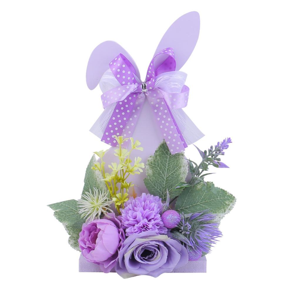 

Elegant Easter Bunny Desktop Signs Cartoon Easter Table Ornament Party Favors фиолетовый