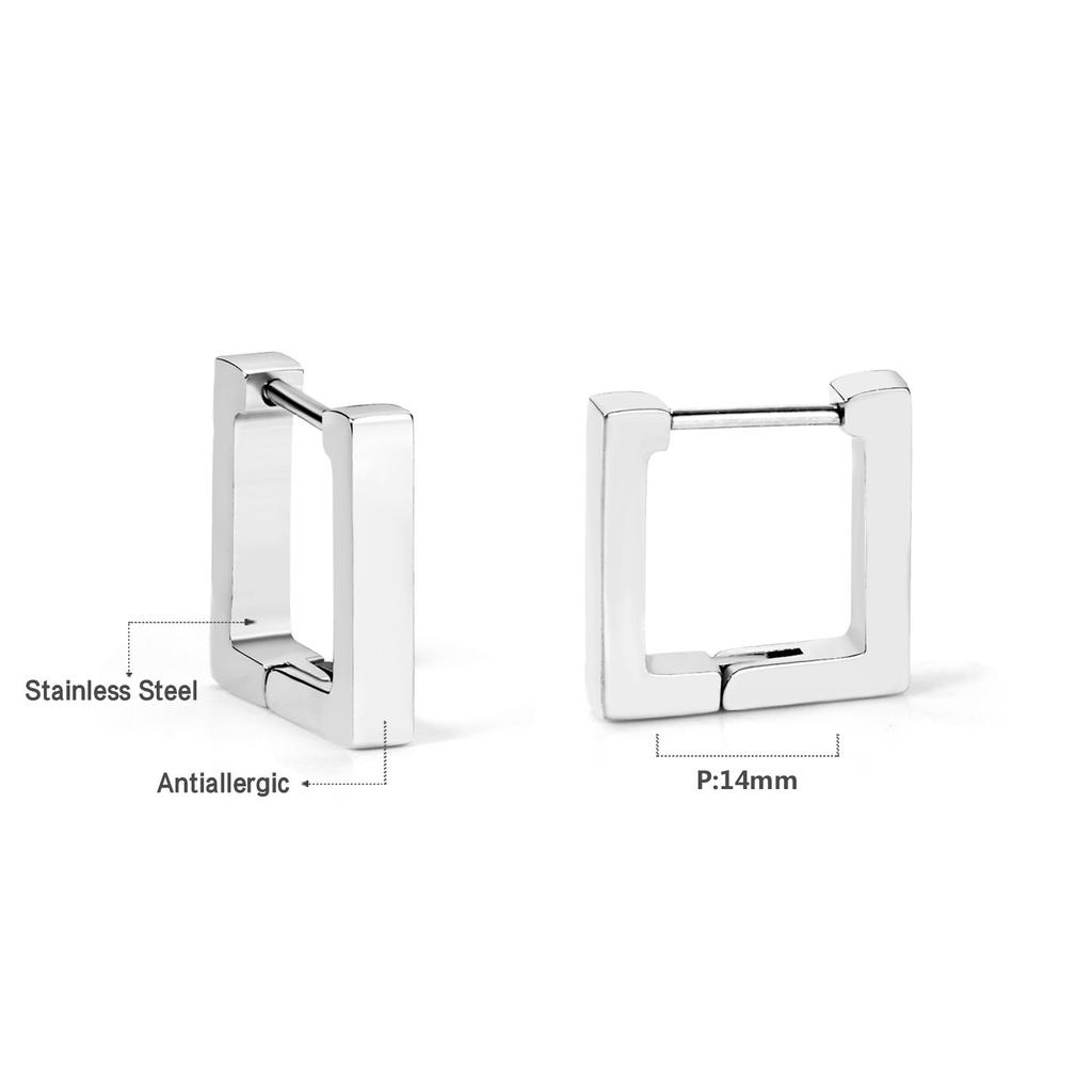 Plain Ring Ear Buckle Heart Geometric Metal Star Earrings Oval Earrings Stainless Steel Earrings