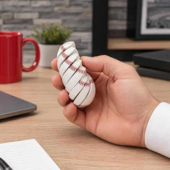 Yousheng 3D Printed Twisting Football Toy, Spiral Slippery Baseball Tennis Golf Basketball Toy, Stress Relief Rotating Fidget Sports Ball Desk Toy