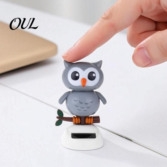 Solar Motion Dashboard Toy Funny Dancing Duck Toys, Creative Fun Swinging Durable Owl Car Decorations Desktop Ornaments Interior