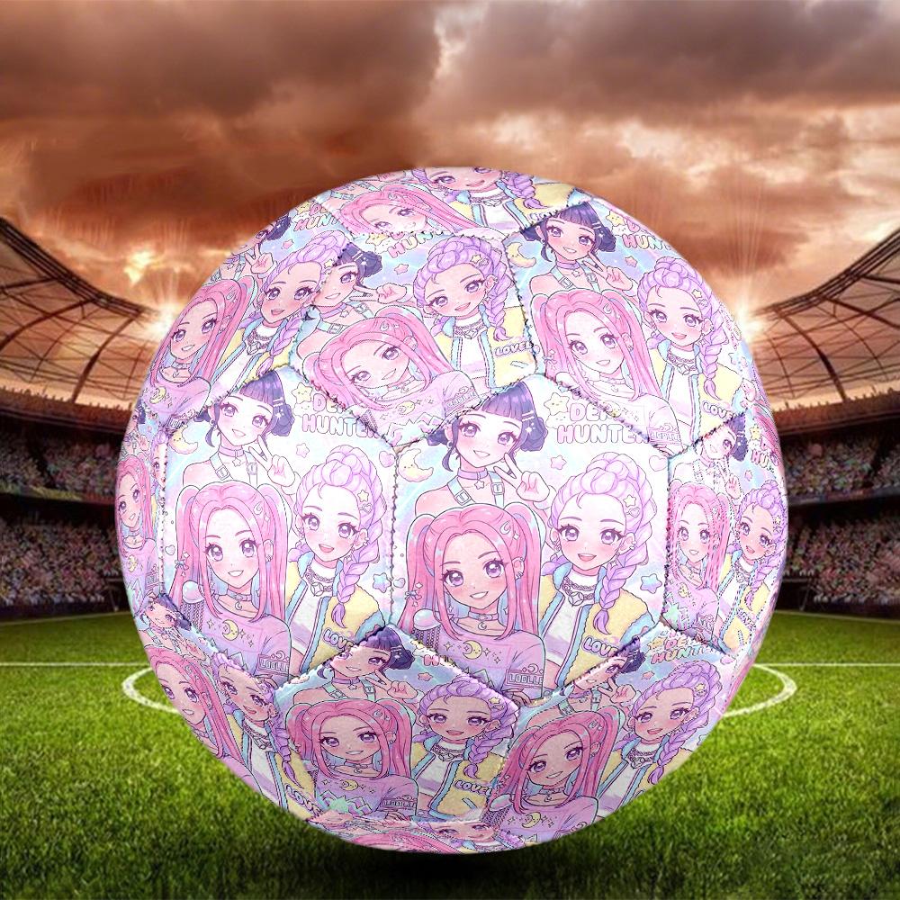 KPop Demon Hunters Print Size 5 Soccer Ball, Standard Match Football for Sports Game and Team Practice, Ideal Gift for Soccer Fans