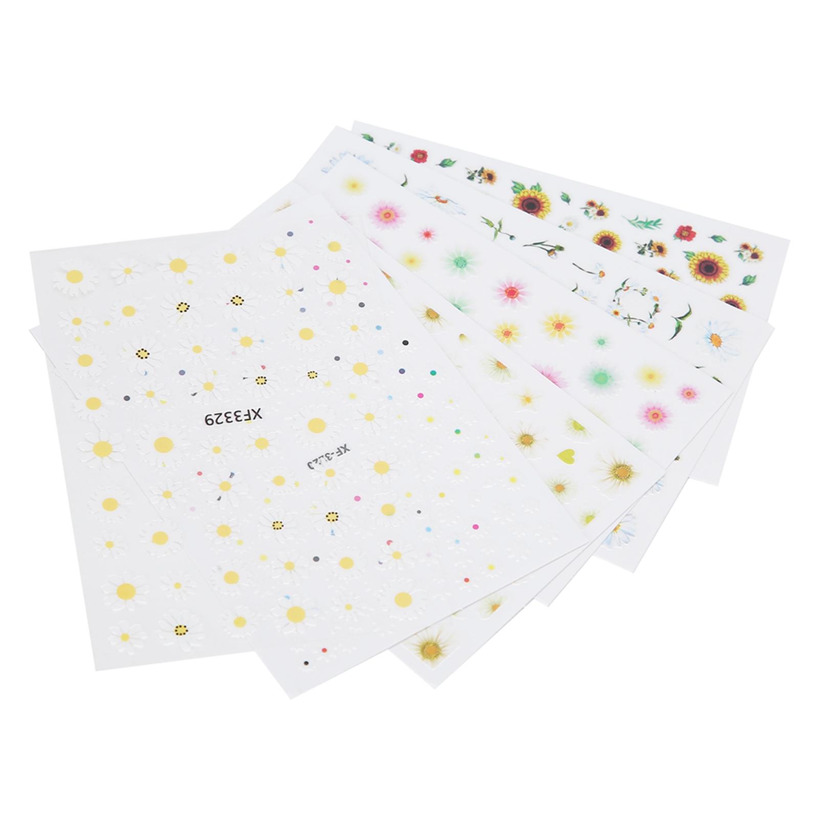 

6 Sheet Flower Pattern DIY Nail Art Sticker Self Adhesive Nail Decals Decoration Manicure Tool