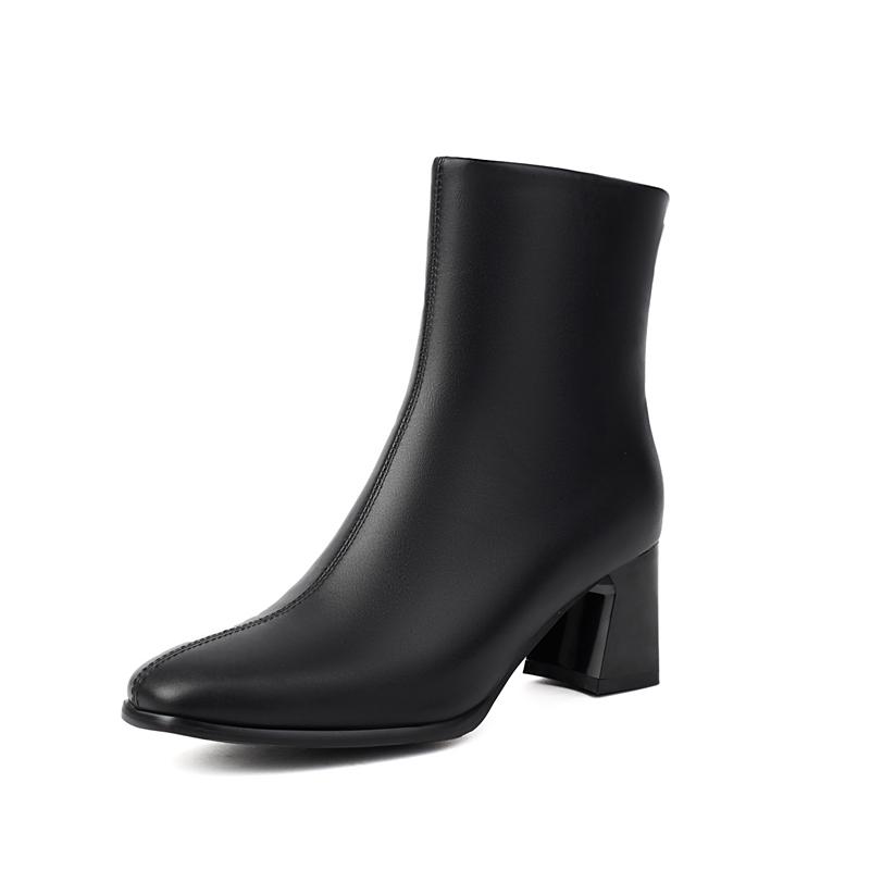 

Большие размеры 41 42 43 Модные женские ботильоны с леопардовым принтом на толстом каблуке, осенне-зимняя обувь из флока, женские ботинки на молнии 35