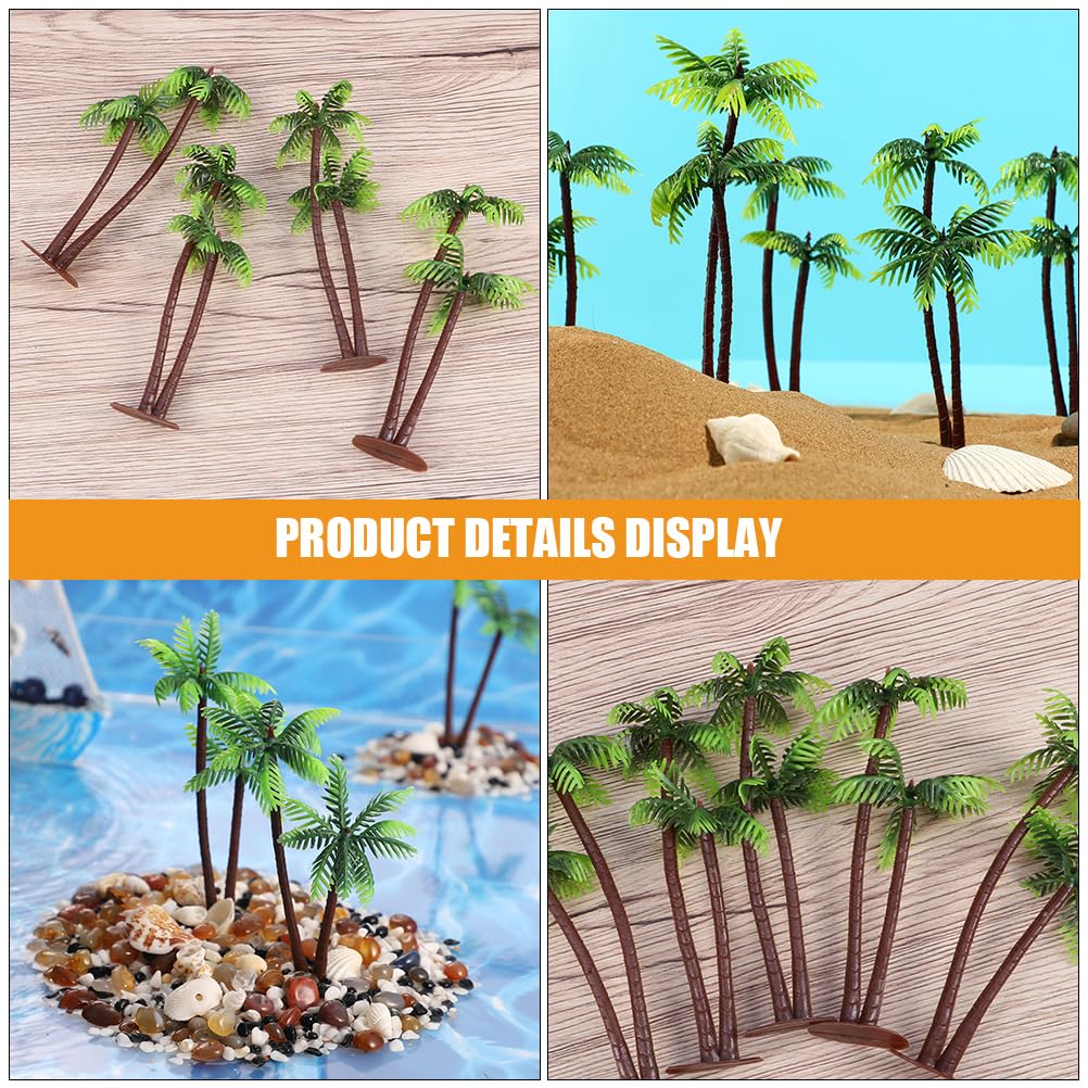 TOYMYTOY Set of Miniature Artificial Palm Coconut Tree Models for Micro Perfect for Aquarium and Terrarium Decorations 15-Piece Trees, Plastic,