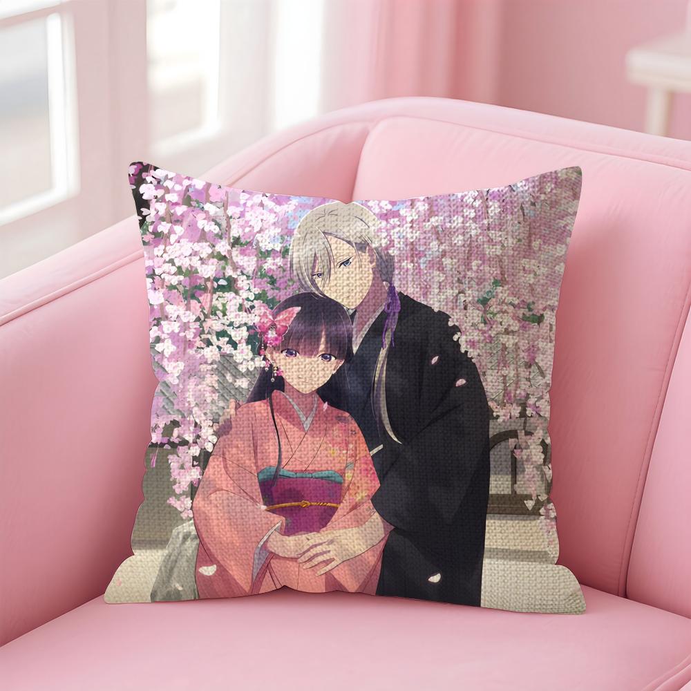 

My HHappy MarriageE Anime Cushion Cover Natural Linen Pillow Case DoubleSided Print Decorative Sofa Pillowcase Home Decor Gift 30x30cm